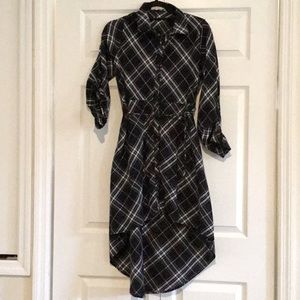 Black and White Shirt Dress with tie waist